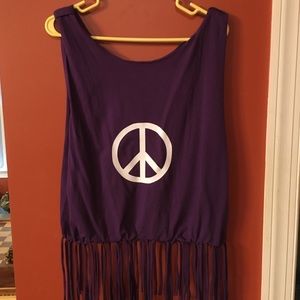 Upcycled Purple Peace Sign Tote